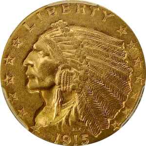 1915 $2.5 Gold Indian Head Quarter Eagle - PCGS MS 64