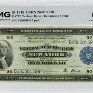 1918 $1 Federal Reserve Bank Note New York - Fr# 712 - PMG 64 Choice Uncirculated