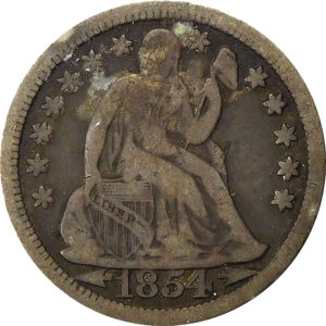 1854-O Arrows Seated Liberty Dime - VG