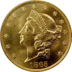 1865 $20 Gold Liberty Head Double Eagle - SS Republic Shipwreck - NGC MS 63