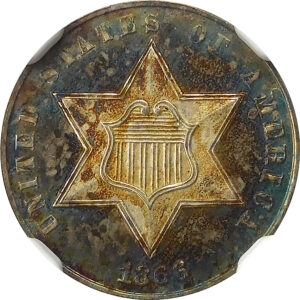 1866 Three Cent Silver - NGC Proof 64 Cameo