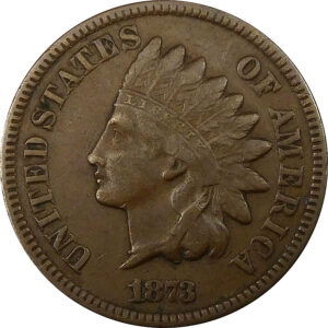 1873 Open 3 Indian Head Cent - VF