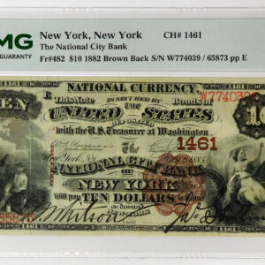 1882 BB $10 National City Bank of New York, NY - CH# 1461 - Fr#482 - PMG 30 Very Fine