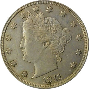 1911 Liberty Head Nickel - AU 55