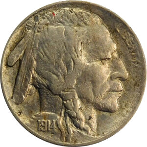 1914 Buffalo Nickel - AU 58
