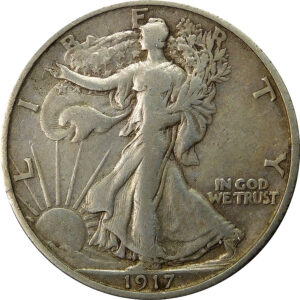 1917-S Reverse Mint Mark Walking Liberty Half Dollar - VF
