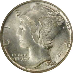 1934-D Mercury Dime - NGC MS 64