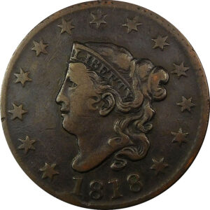 1818 Coronet Head Large Cent - VF
