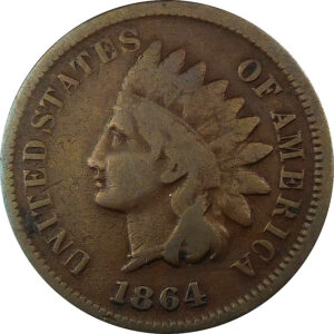 1864 L on Ribbon Indian Head Cent - Good