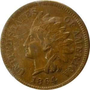 1864 L on Ribbon Indian Head Cent - PCGS AU 53