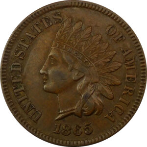 1865 Plain 5 Indian Head Cent - XF