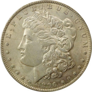 1896-O Morgan Silver Dollar - AU 55