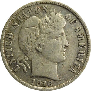 1916-S Barber Dime - AU 53