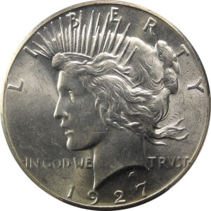 1927 Peace Silver Dollar - PCGS MS 62