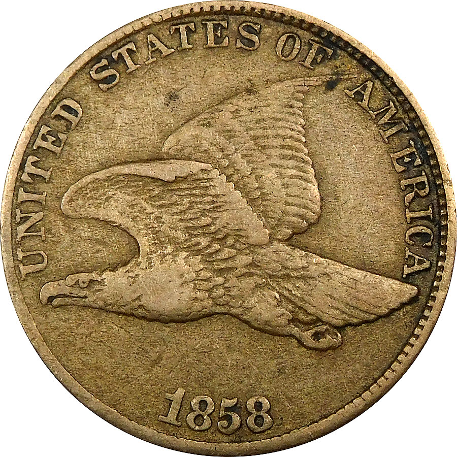 1858 Large Letters Flying Eagle Cent - VF 30