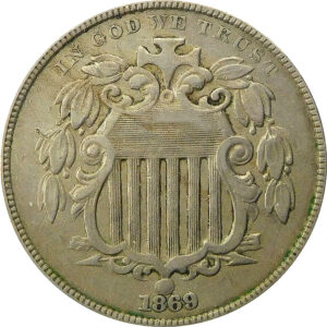 1869 Shield Nickel - XF