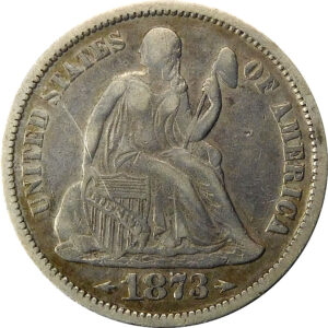 1873 Arrows Seated Liberty Dime - VF