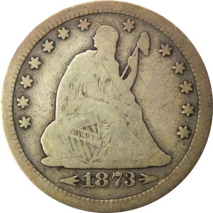 1873-S Arrows Seated Liberty Quarter - VG