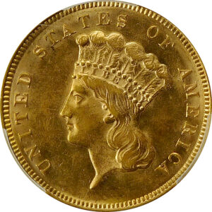 1874 $3 Gold Indian Princess Head - PCGS MS 62