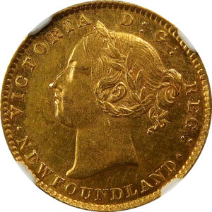 1882H Newfoundland, Canada Gold 2 Dollars - NGC AU 55