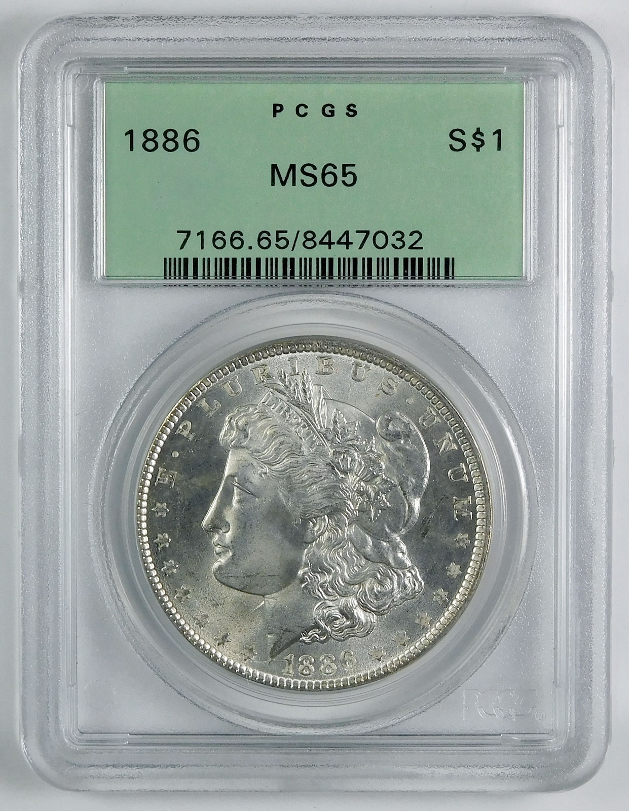 1886 Morgan Silver Dollar - PCGS MS 65 - OGH