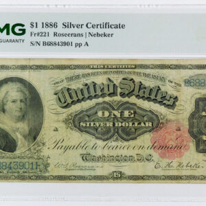 1886 $1 Silver Certificate - Fr#221 - PMG 20 Very Fine