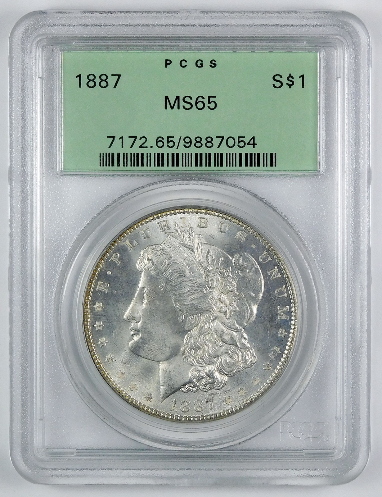 1887 Morgan Silver Dollar - PCGS MS 65 - OGH