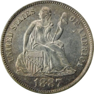 1887 Seated Liberty Dime - MS 61