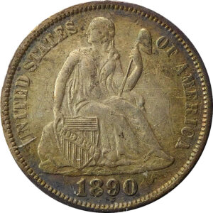 1890 Seated Liberty Dime - XF