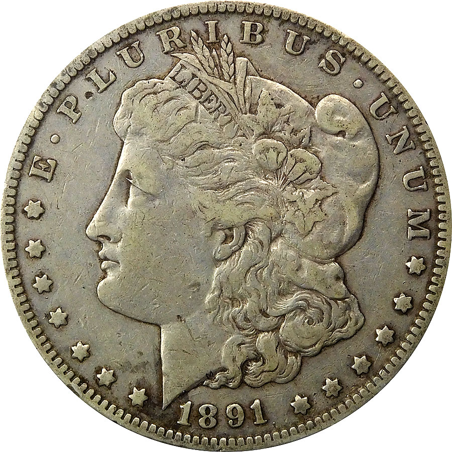 1891-CC Morgan Silver Dollar - VF