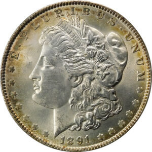 1891 Morgan Silver Dollar - MS 62