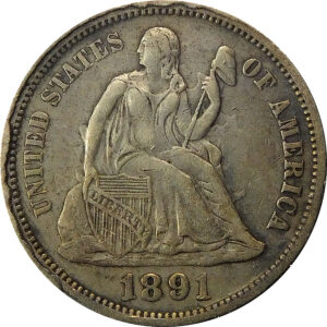 1891-O Seated Liberty Dime - XF