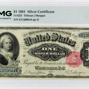 1891 $1 Silver Certificate - Fr#223 - PMG 35 Choice Very Fine
