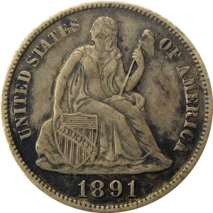1891-S Seated Liberty Dime - AU