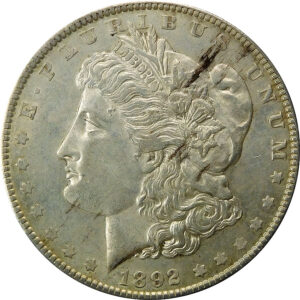 1892 Morgan Silver Dollar - AU 55