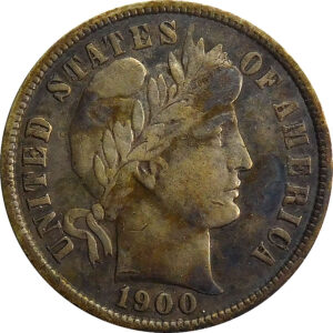 1900 Barber Dime - VF 30