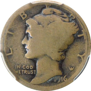 1916-D Mercury Dime - PCGS AG 3 - CAC
