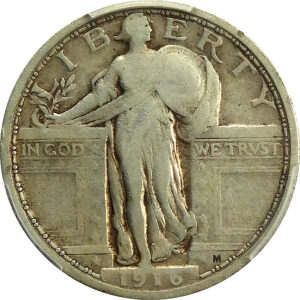 1916 Standing Liberty Quarter - PCGS F 15 - CAC