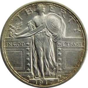 1917-D Ty 1 Standing Liberty Quarter - AU 58
