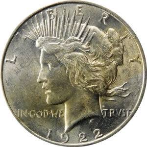 1922-D Peace Silver Dollar - MS 62