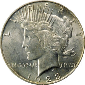 1923-D Peace Silver Dollar - MS 61