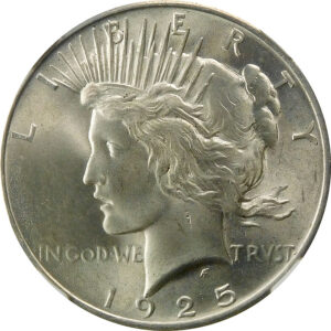 1925 Peace Silver Dollar - NGC MS 64