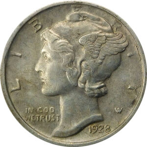1928-D Mercury Dime - AU 55