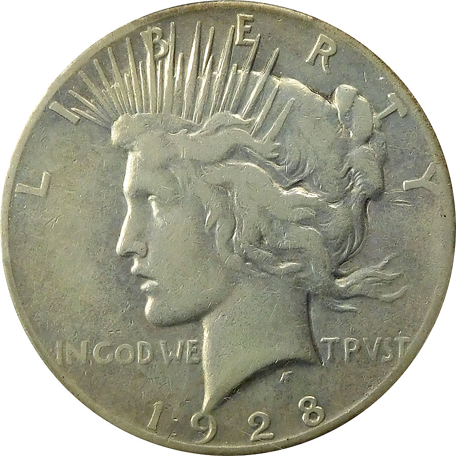 1928 Peace Silver Dollar - PCGS F 15