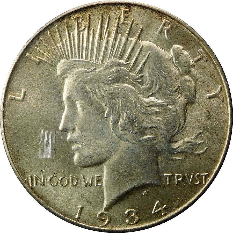 1934 Peace Silver Dollar - MS 62