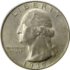1935-D Washington Quarter - AU 58