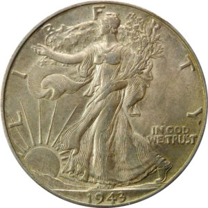 1943-D Walking Liberty Half Dollar - AU 58
