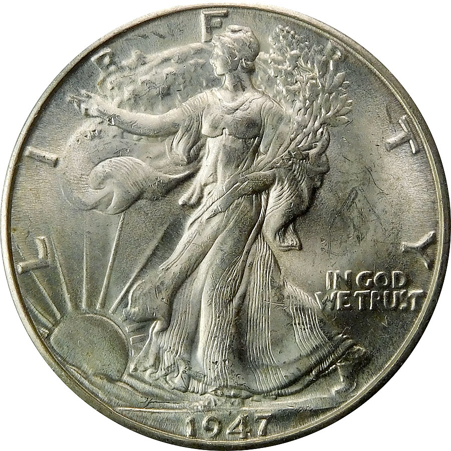 1947-D Walking Liberty Half Dollar - MS 64