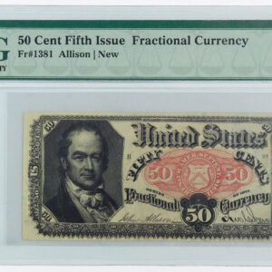 50 Cents U.S. Fractional Currency - Fifth Issue - Fr#1381 - PMG 66 Gem Uncirculated EPQ