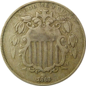 1868 Shield Nickel - Fine